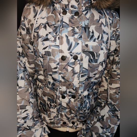 Mossimo Supply Co Camo Ski Jacket Women's Large Faux Fur Removable Hood - Picture 3 of 13